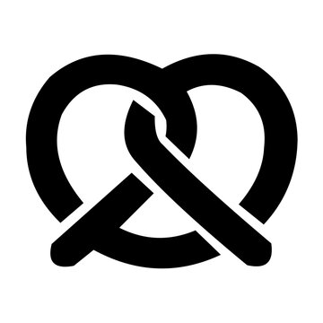 salted pretzel black silhouette baked snack icon
