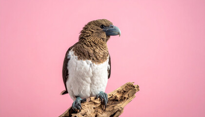 Fototapeta premium Kakapo portrait on pink background