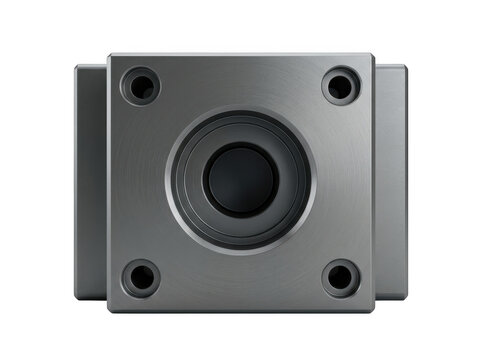 Metal industrial flange with four mounting holes and central circular opening on neutral background.