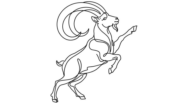 Capricorn Zodiac Symbol white background.