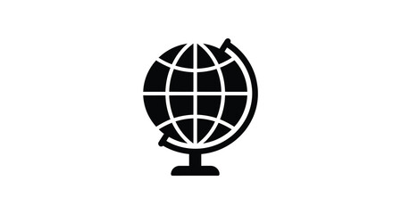 Fototapeta premium Globe silhouette on a white background represents global connections and education