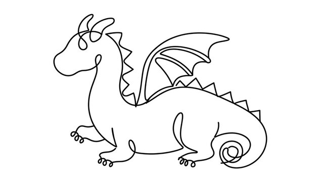Cartoon dragon white background.