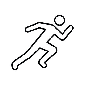 Sprint runner icon with sprint runner for speed training black and white vector
