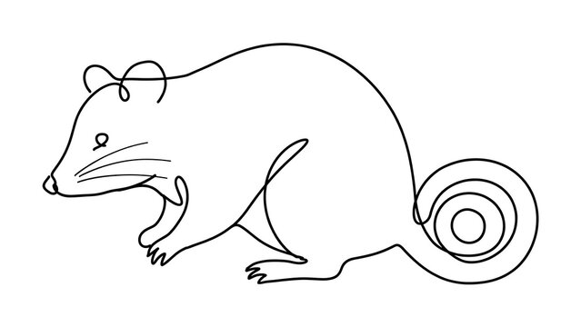 Cartoon mouse on white background.