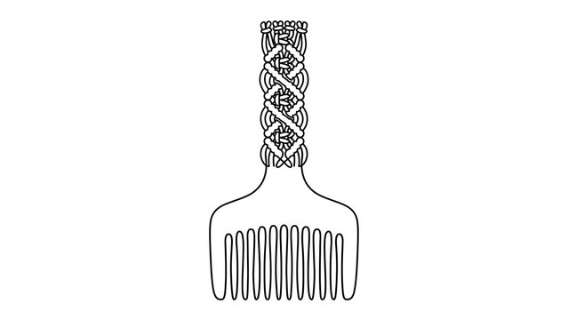 Celtic design comb white background.
