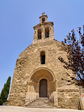 Facade of the Church of Sant Mart&iacute;, San Mart&iacute;n. Lleida, Catalonia, Spain, Europe