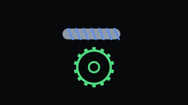 Rotating Shaft Above Gear - Mechanical Systems and Gear Mechanisms Motion Graphics Animation