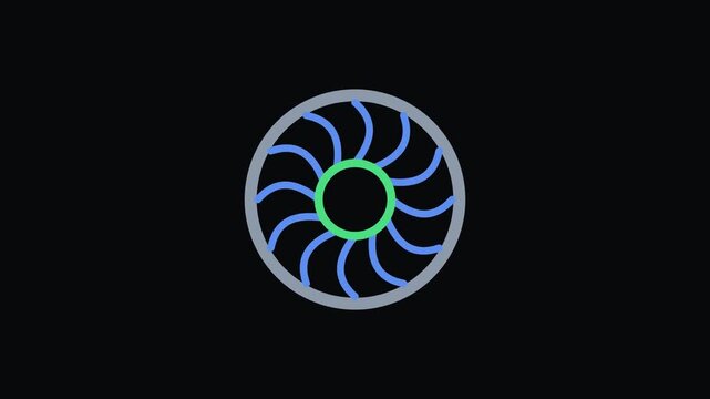 Turbocharger Turbine Fan Rotation - Mechanical Systems and Gear Mechanisms Motion Graphics Animation