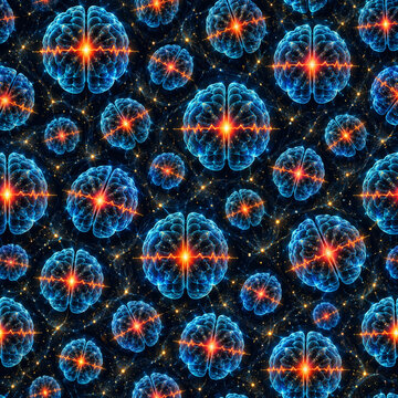 Neural Brain Activity Seamless Technology Pattern