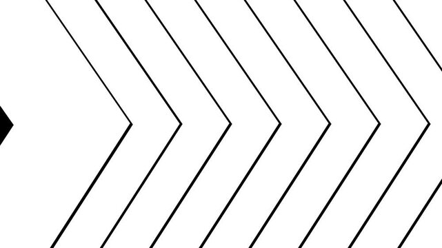 Abstract black and white chevron motion background, dynamic arrow pattern loop for modern and digital presentations
