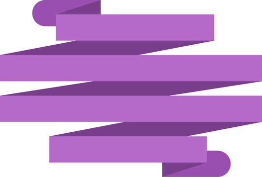 Purple z fold ribbon banner displaying an empty space for custom text