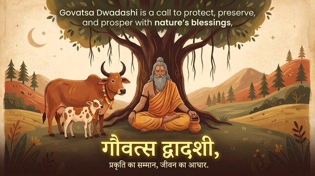 Vagh Baras Festival Celebration | Indian Hindu Festival of Cows and Bulls | Govatsa Dwadashi Puja, Village Culture, Traditional Rituals, Diwali Festival Series 