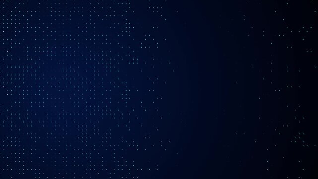 Abstract Dark Blue Digital Background with Glowing Blue Square Pixels and Futuristic Grid Pattern Motion Graphic Animation