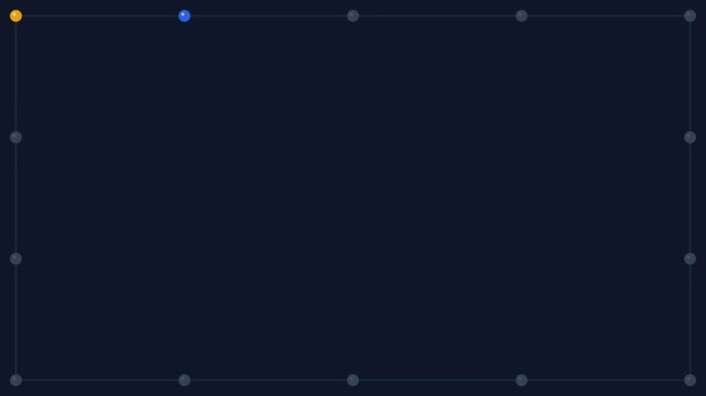 Minimalist Digital Interface Featuring A Rectangular Grid With Colored Ornaments