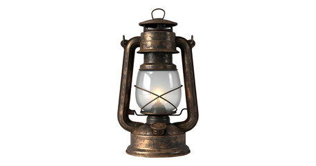 Isolated Realistic Vintage Kerosene Lantern with a Warm Glowing Flame png © Design Zone