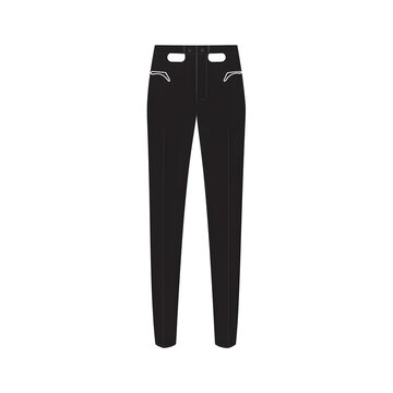 Mens chino pants pure 2 color line art vector illustration isolated on white background