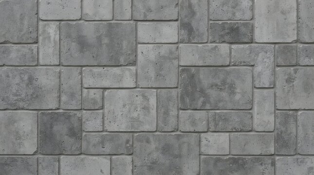 Natural stone pavers mosaic grey outdoor ground slab.