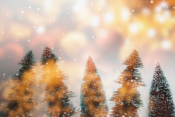 Naklejka premium Christmas trees with design space background