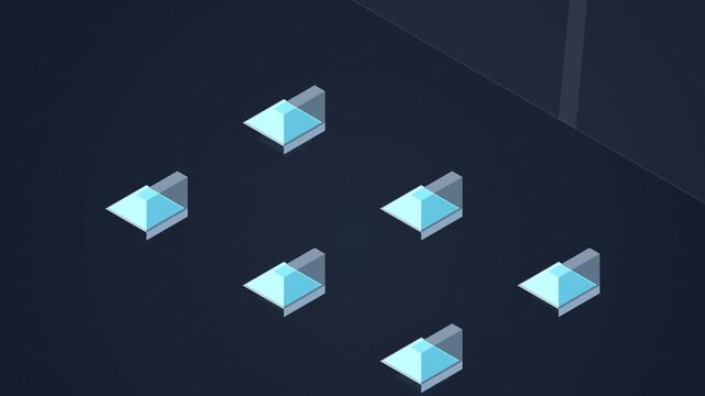 Minimalist geometric background pattern with abstract dark blue and grey shapes