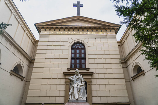 Dietrichstein family tomb in Mikulov, Czech Republic, featuring a monumental neoclassical chapel and a statue of Cardinal Franz von Dietrichstein.