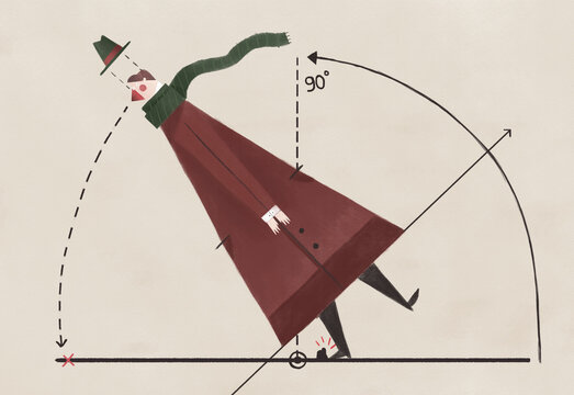 Man Losing Balance and Falling &ndash; Accident Risk Concept Illustration