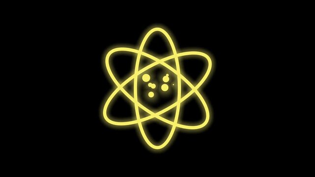 atom on black background