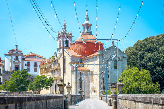 Symmetrical View along Ponte de Sao Goncalo towards Church in Amarante