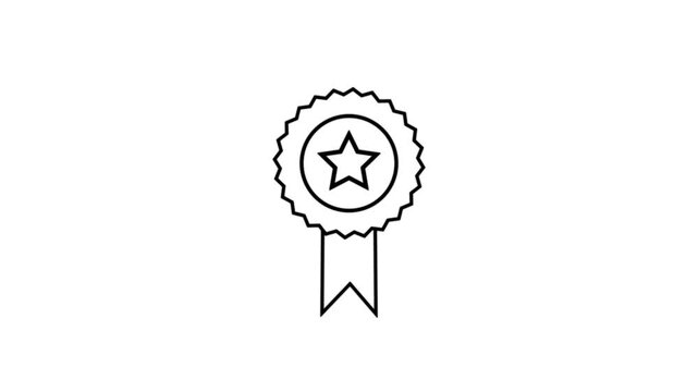 Merit animated icon badge with star stripes elements.