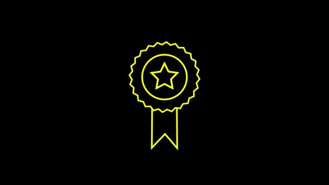 Merit animated icon badge with star stripes elements.