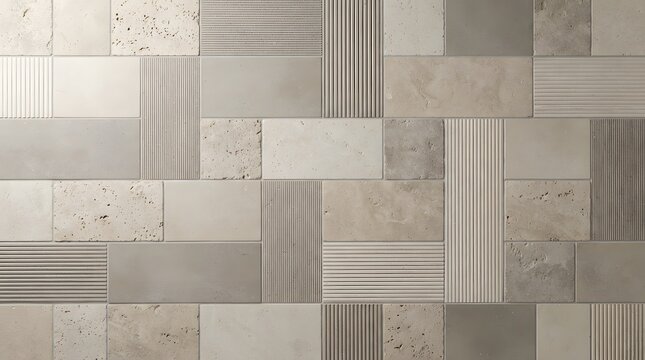 Modern abstract light tile wall natural stone texture.