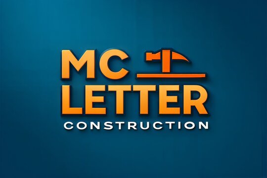 MC letter construction logo design