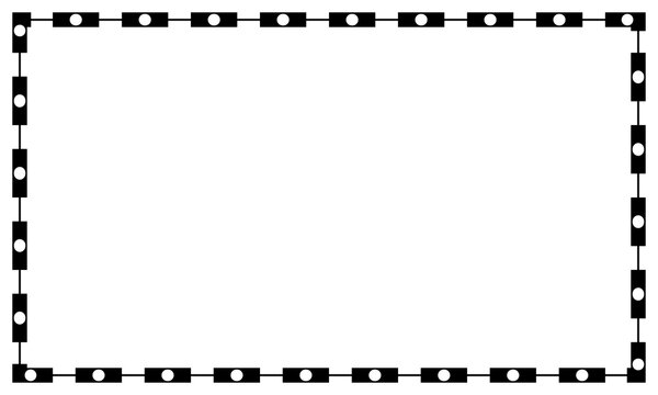  Background with Full Rectangular Frame Border Made of Alternating Dark Segments and Solid White Nodes