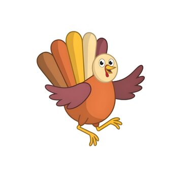 Cute Cartoon Turkey Illustration for Thanksgiving Celebration