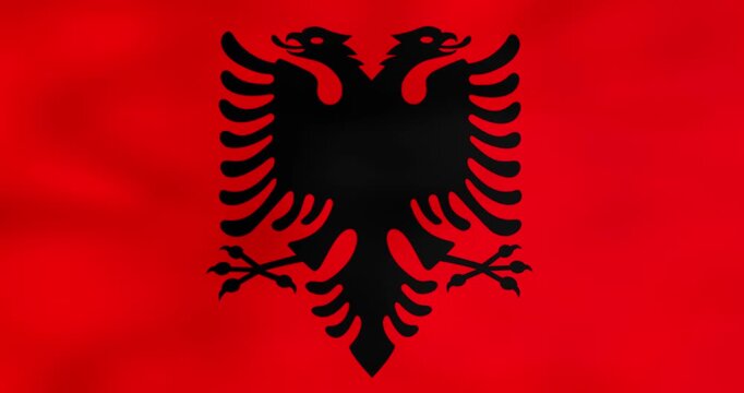 Albania National Flag Realistic Animation | Perfect Loop ProRes 422HQ