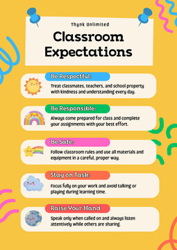 Playful Classroom Rules and Student Expectations Poster