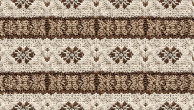 Seamless Traditional Nordic Style Knitted Pattern Texture.