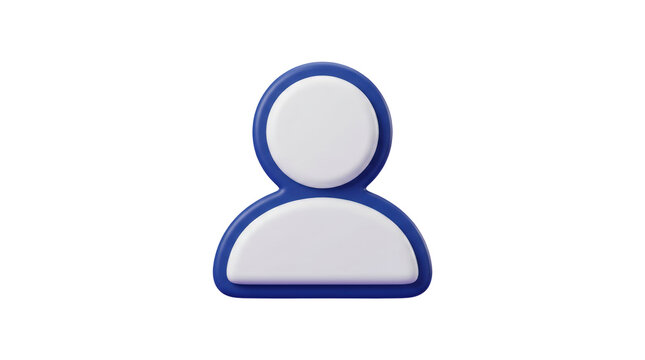 Simple 3D Human Icon Symbol Representing Person or User.