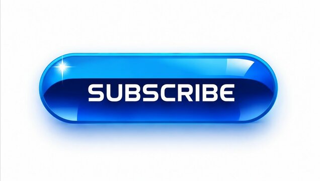 Modern subscribe button with glossy blue capsule design