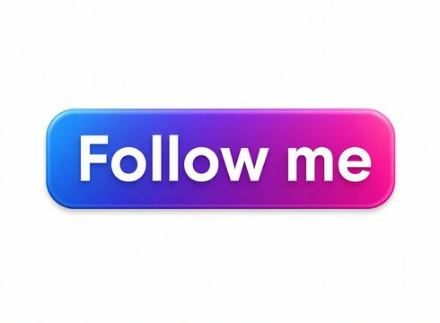 Modern follow me button with colorful gradient background
