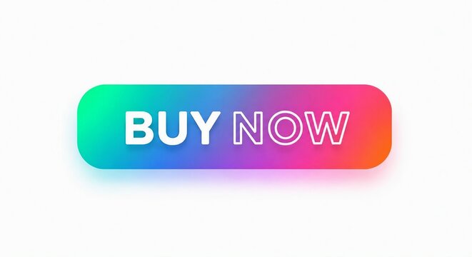 Modern colorful buy now call to action button with gradient background