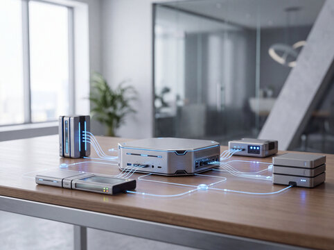 Central Network Hub with Connected Edge Devices