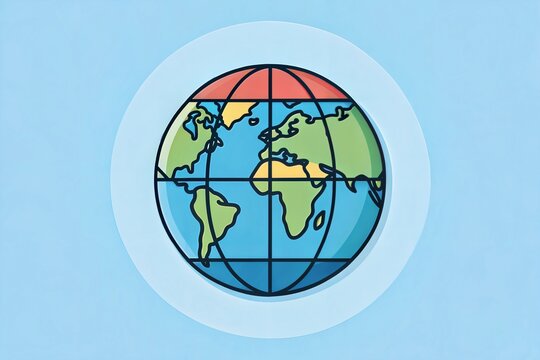 flat design earth globe diagram icon vector illustration