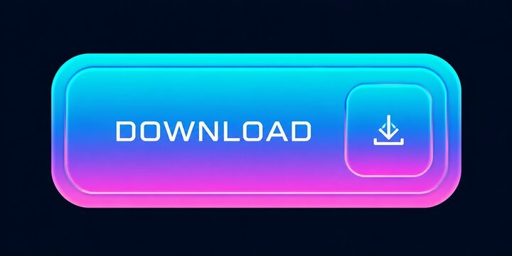 Modern download button with gradient and arrow icon on dark background