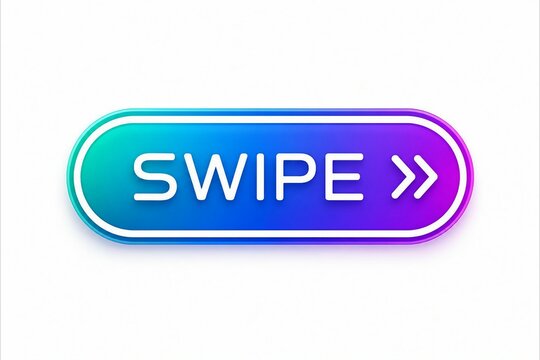 Modern swipe right button with glowing gradient effect