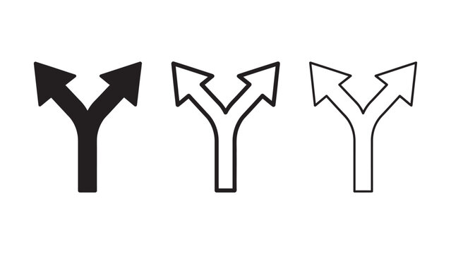 Split arrow junction icon