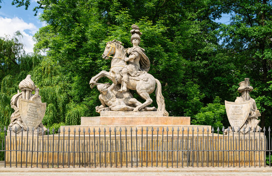 Monument to King John III Sobieski in Royal Lazienki Park in Warsaw, Poland