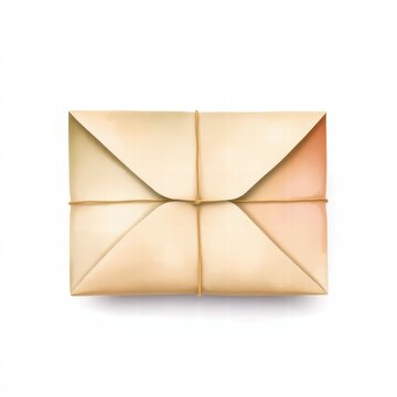 Vintage parcel wrapped in paper and tied with string isolated