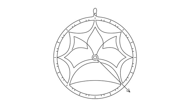 Circular stained glass window white background.