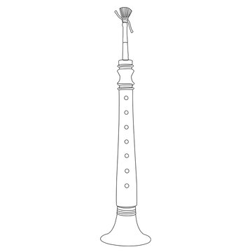 Clarinet instrument on white background.