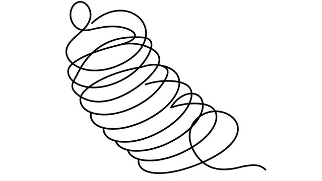 Coiled spring wire white background.